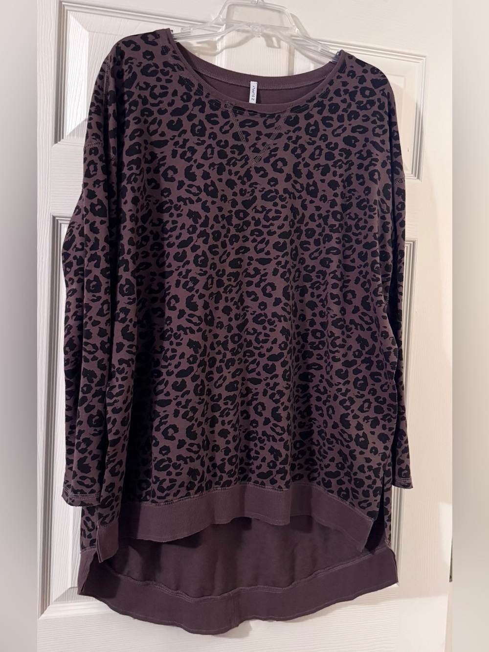 Z Supply Brown Leopard Print Top    Size Large